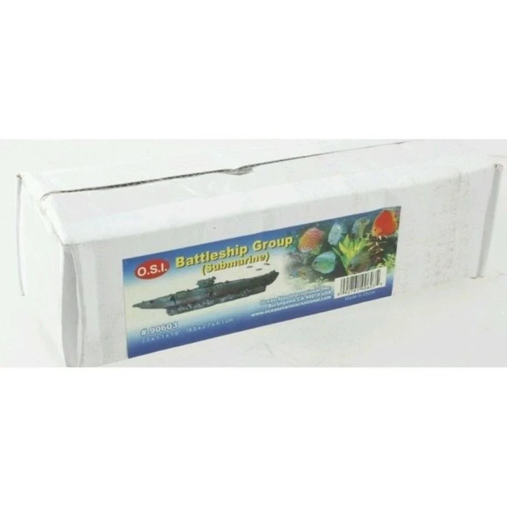 Small Submarine Aquarium Decorations, Battleship Group Ornament OSI #90603